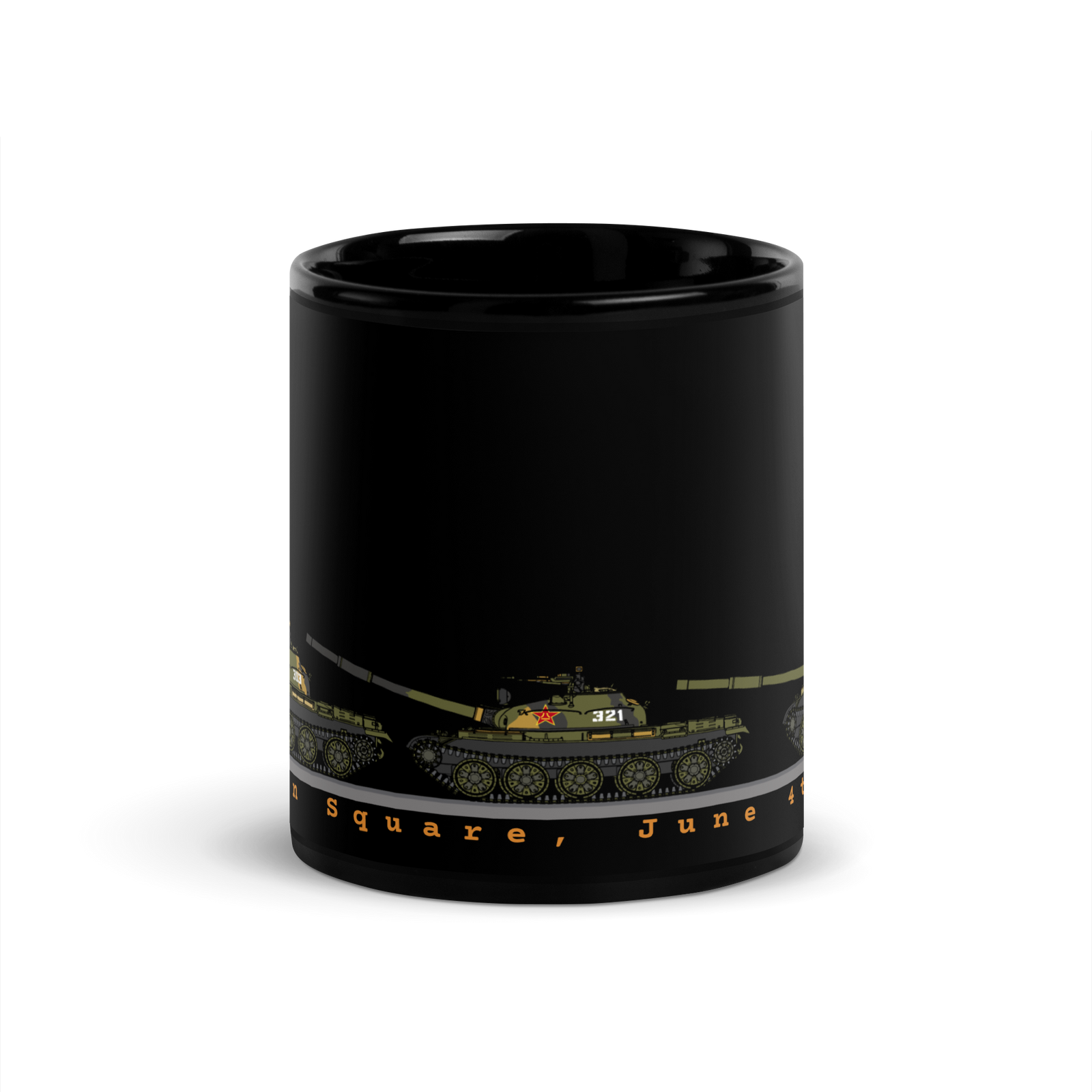 Tiananmen Tank Man Mug Black 33rd Anniversary Mug
