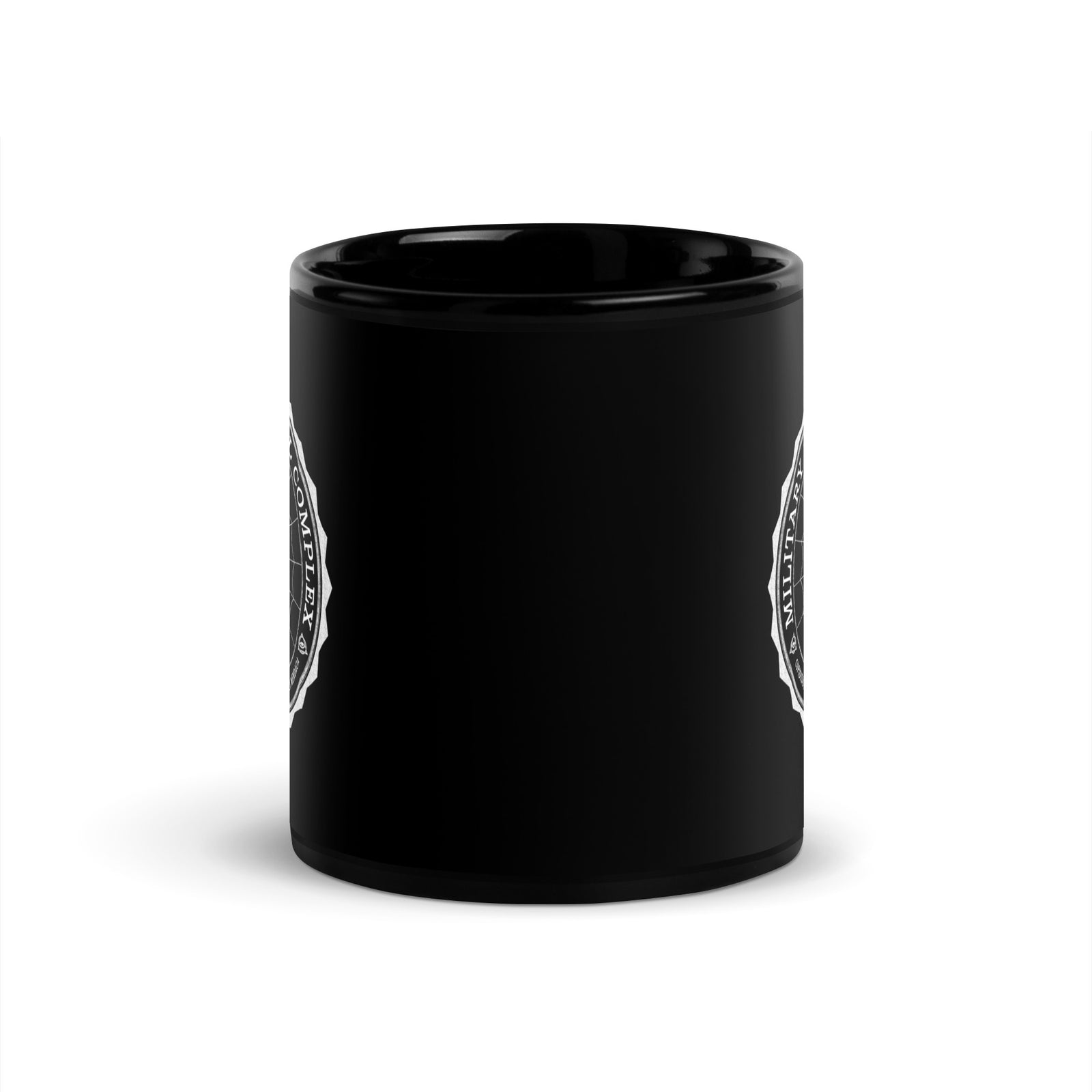 Military Industrial Complex Black Glossy Mug
