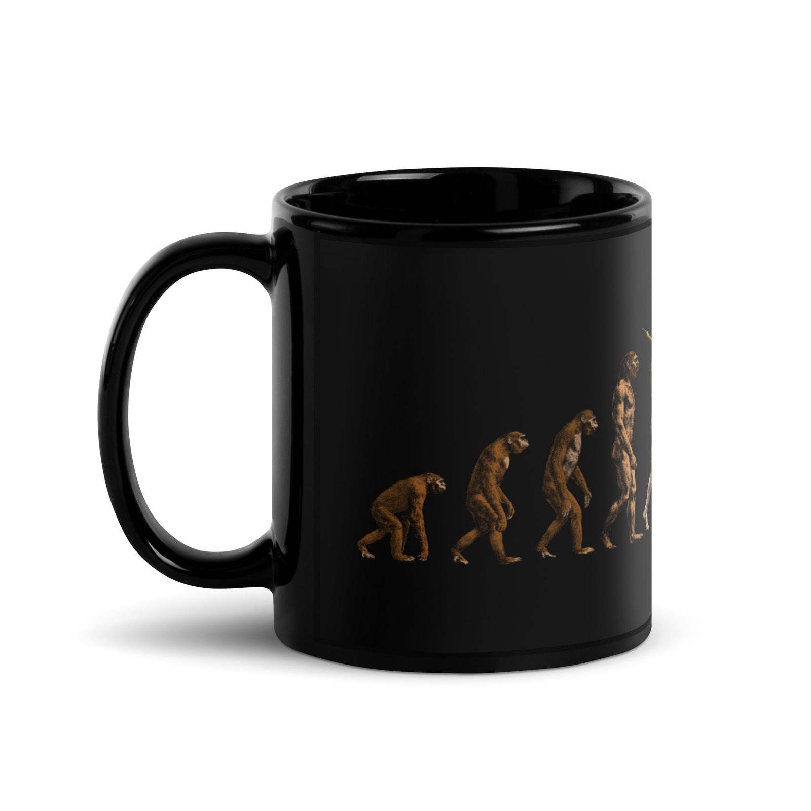 March of Devolution Sheeple Black Mug