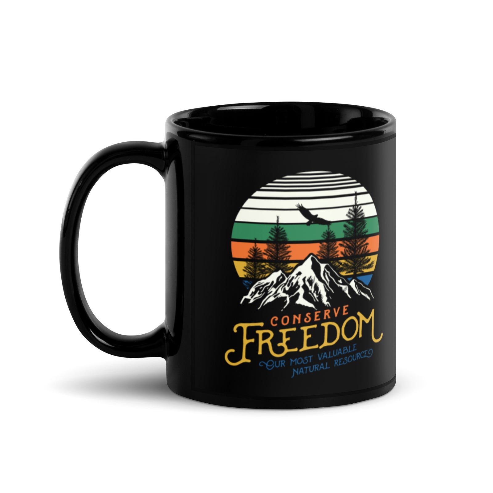 Conserve Freedom Black Mug