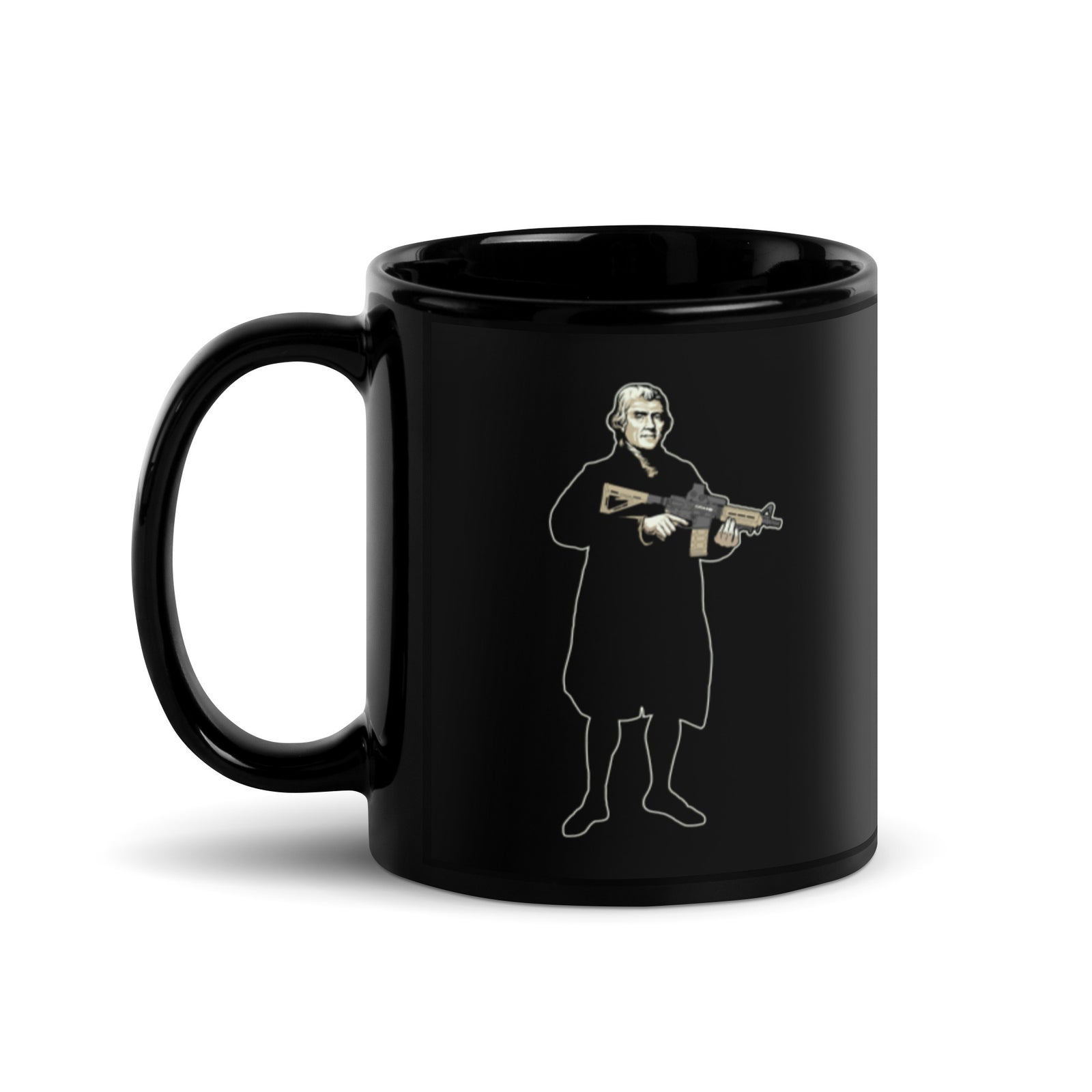 Thomas Jefferson with a Carbine Coffee Mug