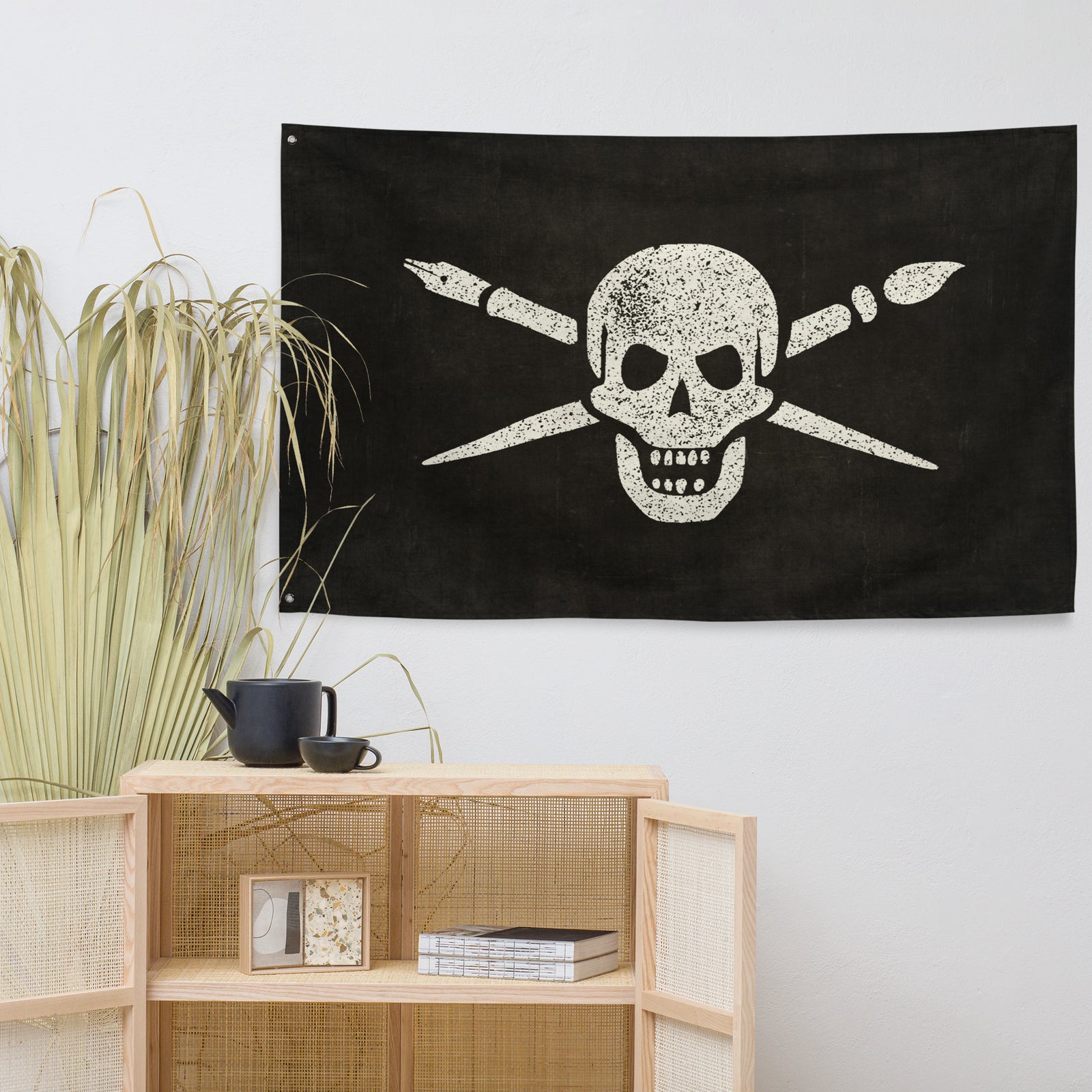 Brush And Bones Pirate Flag