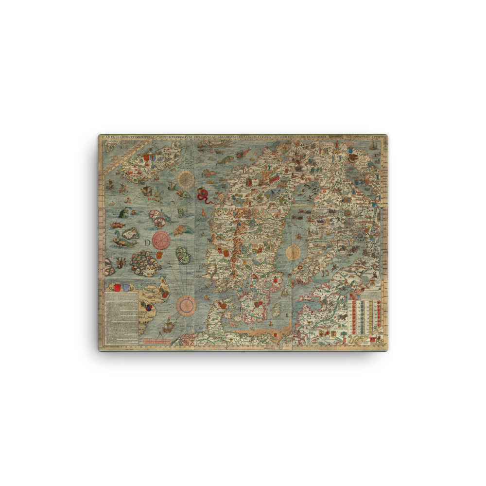 Carta Marina Wrapped Canvas Wall Art