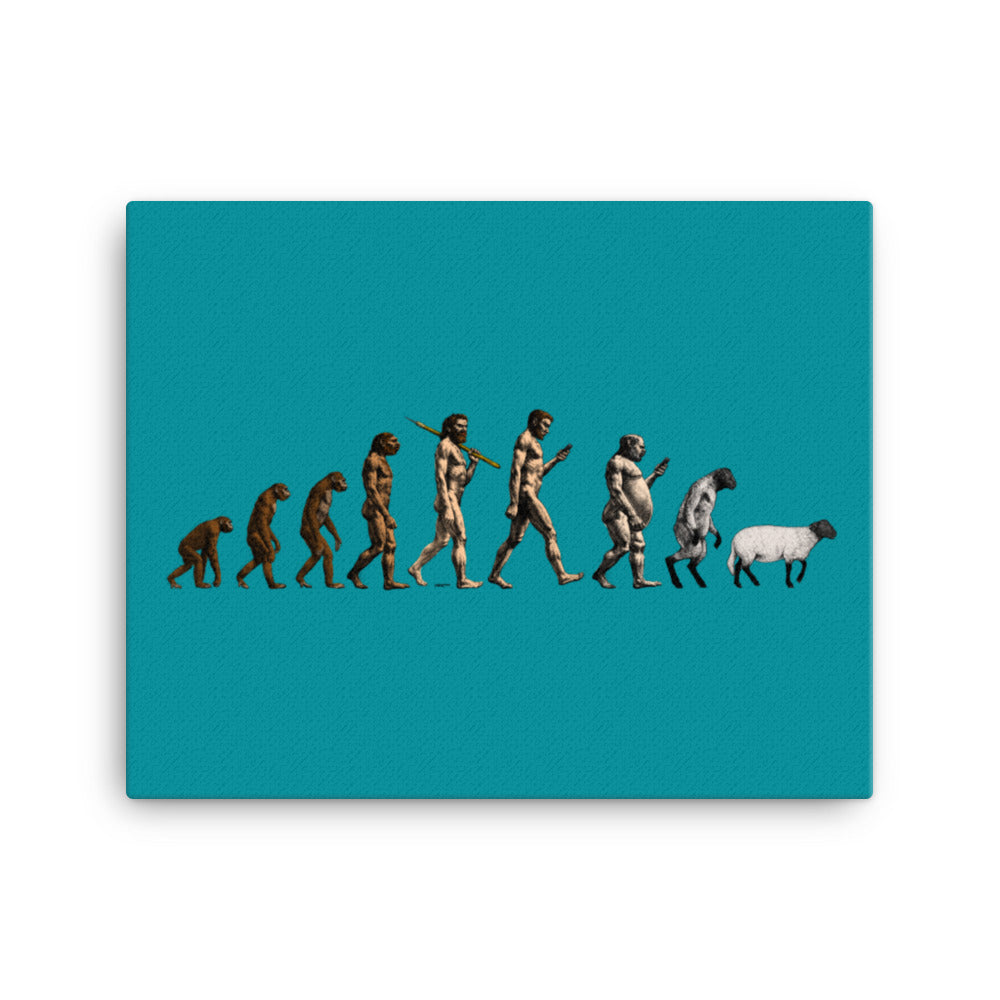 March of Devolution Sheeple Canvas