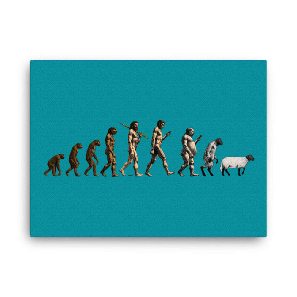 March of Devolution Sheeple Canvas