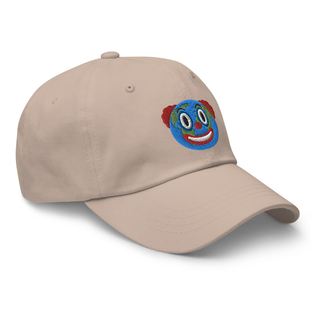 Khaki Clown World embroidered hat by Liberty Maniacs.