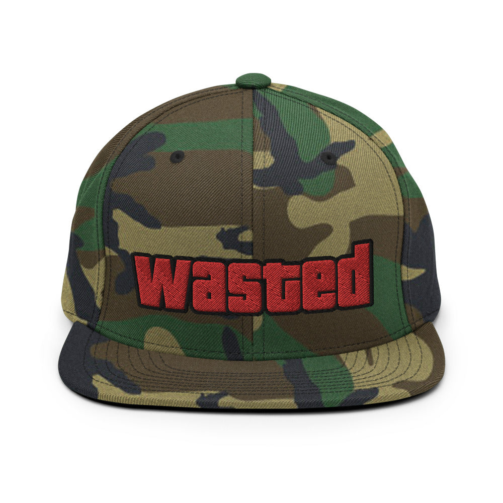 Wasted 3D Puff Embroidery Snapback Hat