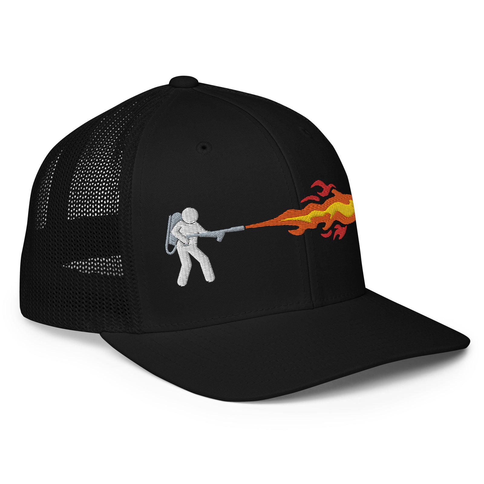 Flamethrower Mesh Flexfit Permacurv Trucker Cap