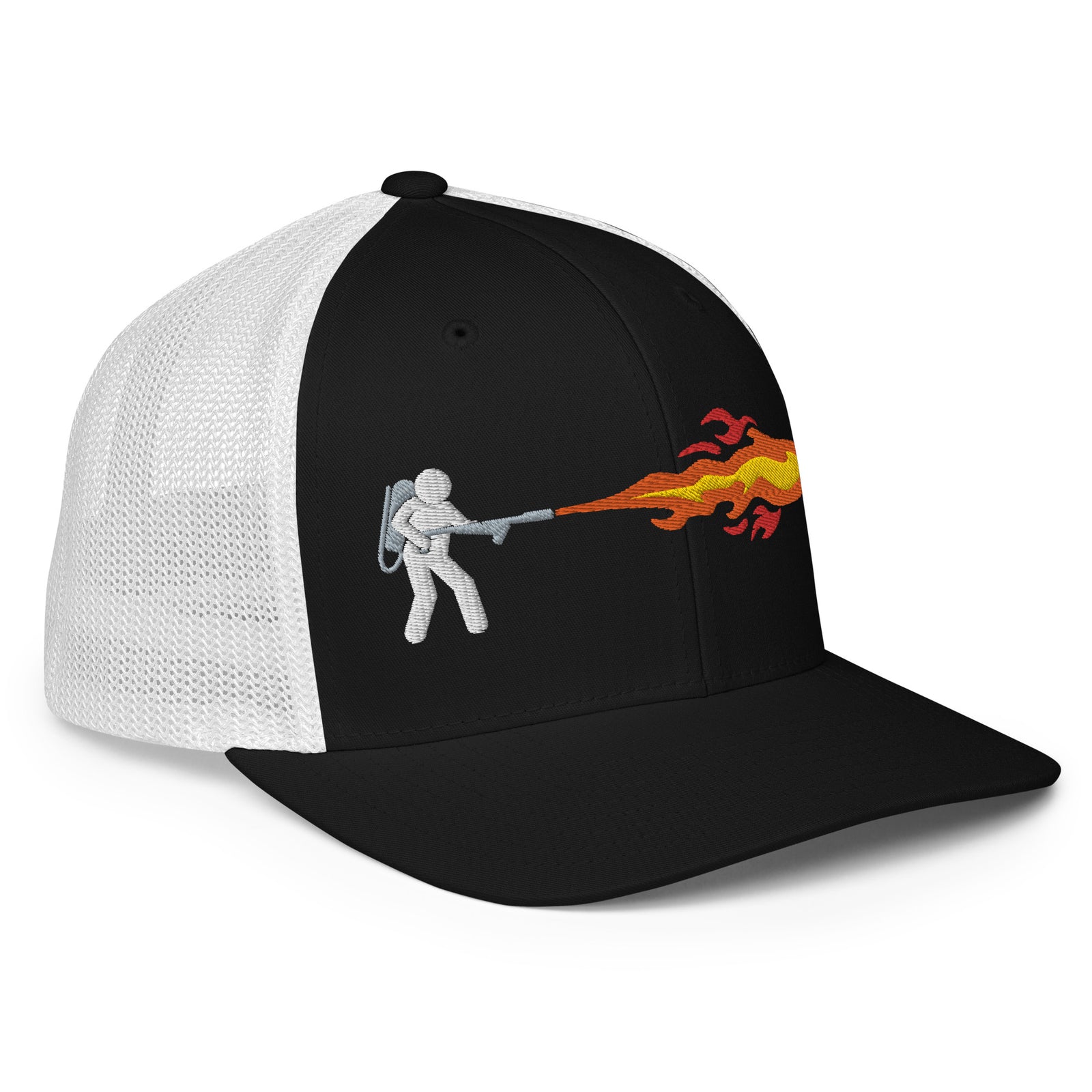 Flamethrower Mesh Flexfit Permacurv Trucker Cap