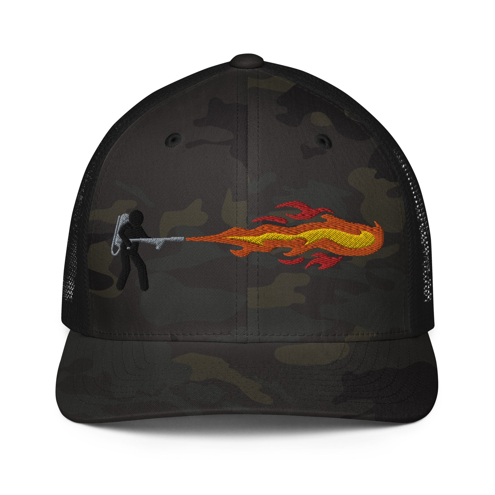 Flamethrower Mesh Flexfit Permacurv Trucker Cap