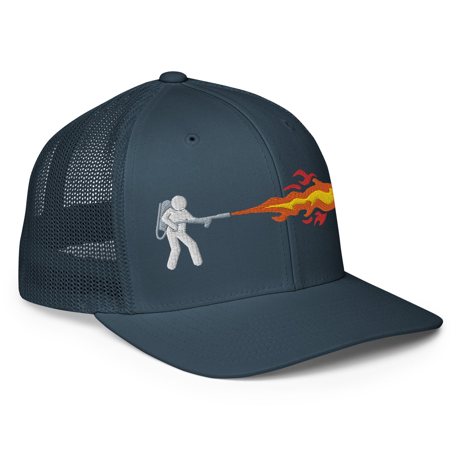 Flamethrower Mesh Flexfit Permacurv Trucker Cap
