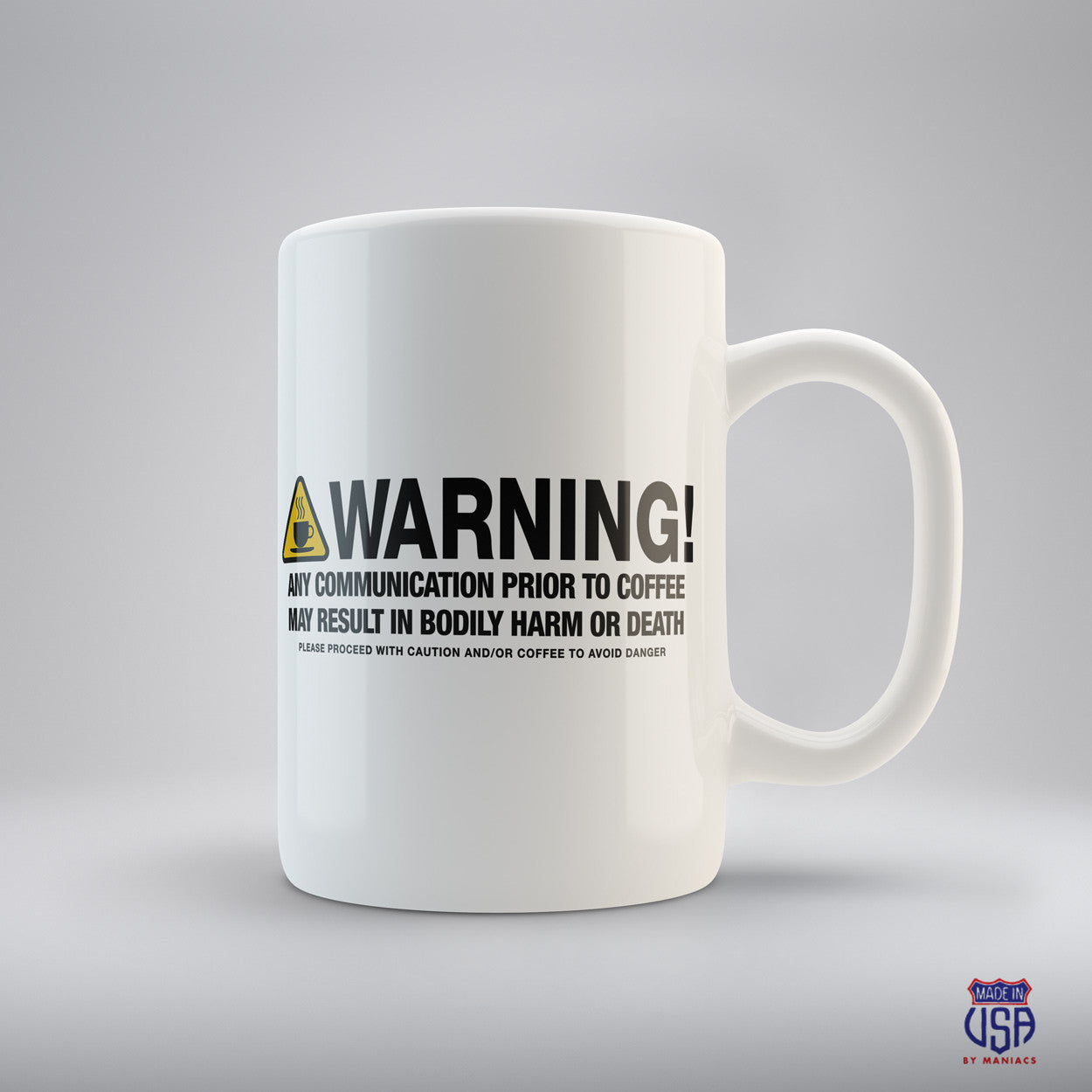 Morning Coffee Warning Mugs