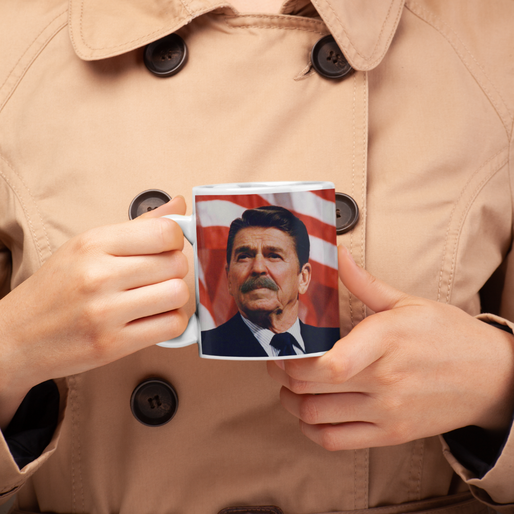 Mustache Ronald reagan Mug