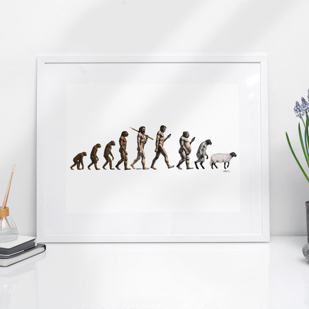 March of Devolution Sheeple Print
