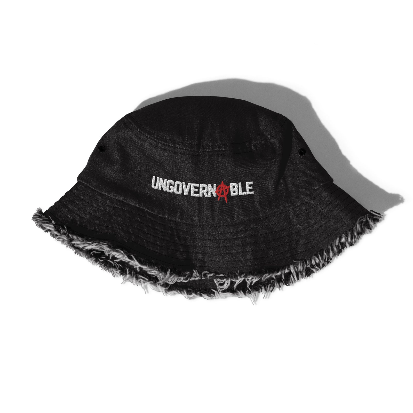 Ungovernable Distressed Denim Bucket Hat