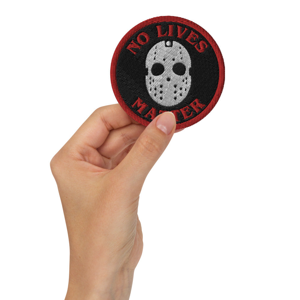 No Lives Matter Jason Mask Embroidered Morale Patch