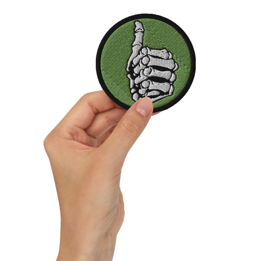 Skeleton Thumbs Up Embroidered Patch