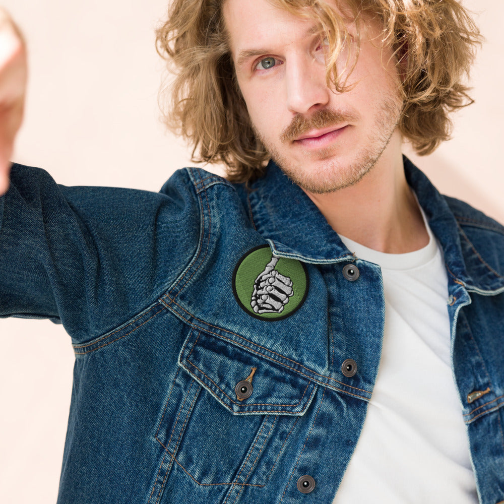 Skeleton Thumbs Up Embroidered Patch