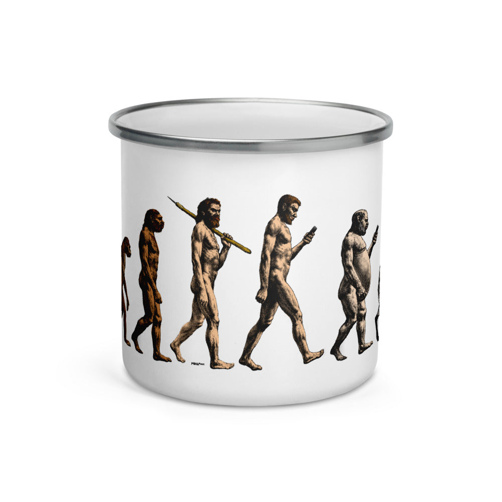 March of Modern Devolution Sheeple Enamel Mug