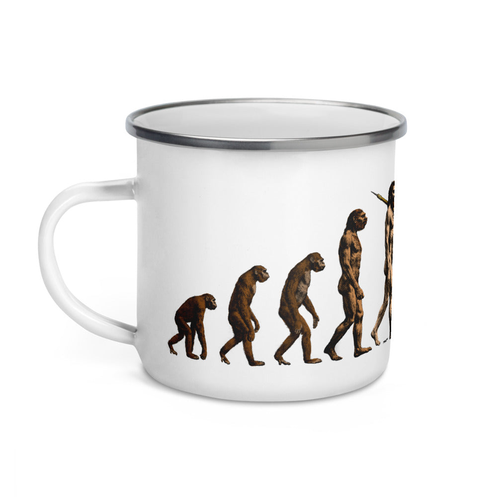 March of Modern Devolution Sheeple Enamel Mug