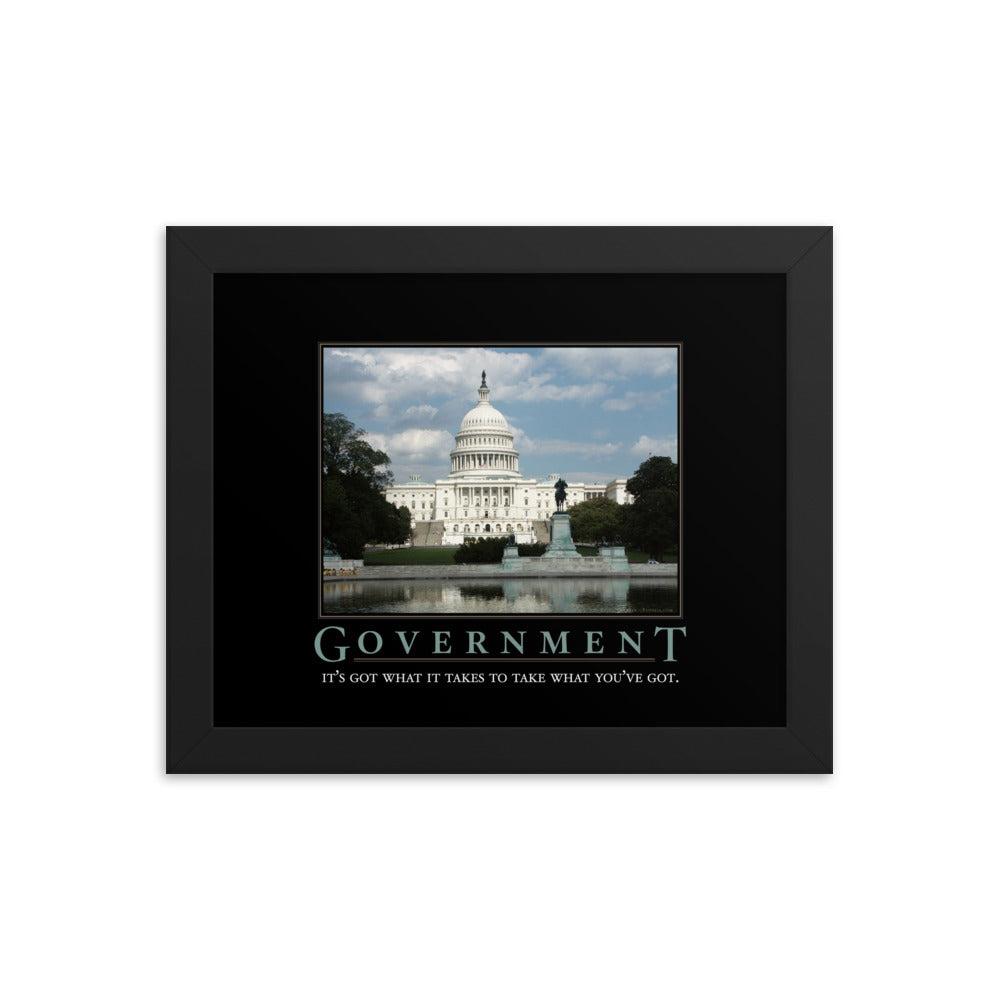 Government Demotivational Framed Print
