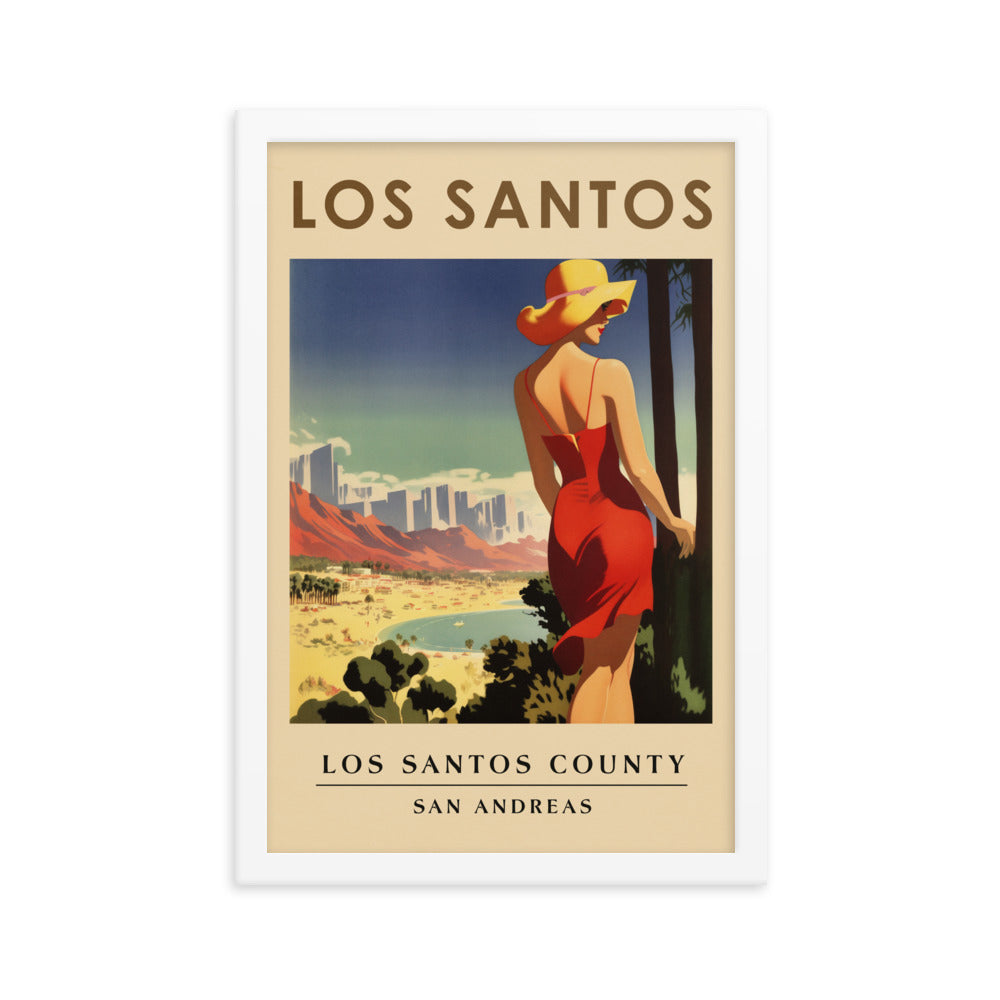 Los Santos Art Deco Framed Travel Poster