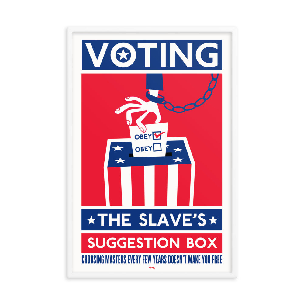 Voting The Slaves Suggestion Box Framed Print