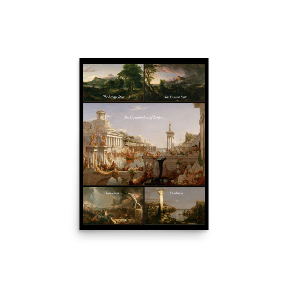 The Course of Empire Thomas Cole 5 Panel Art Poster