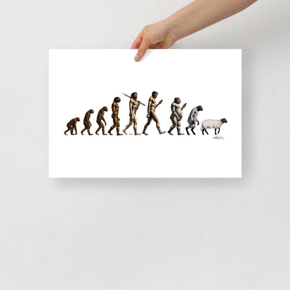 March of Devolution Sheeple Print
