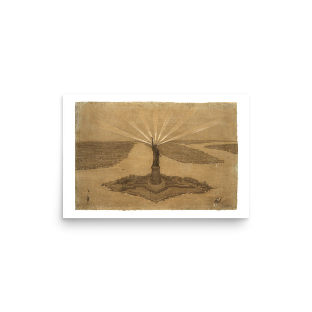 The Statue of Liberty Illuminating the World Bartholdi Statue of Liberty Presentation Drawing