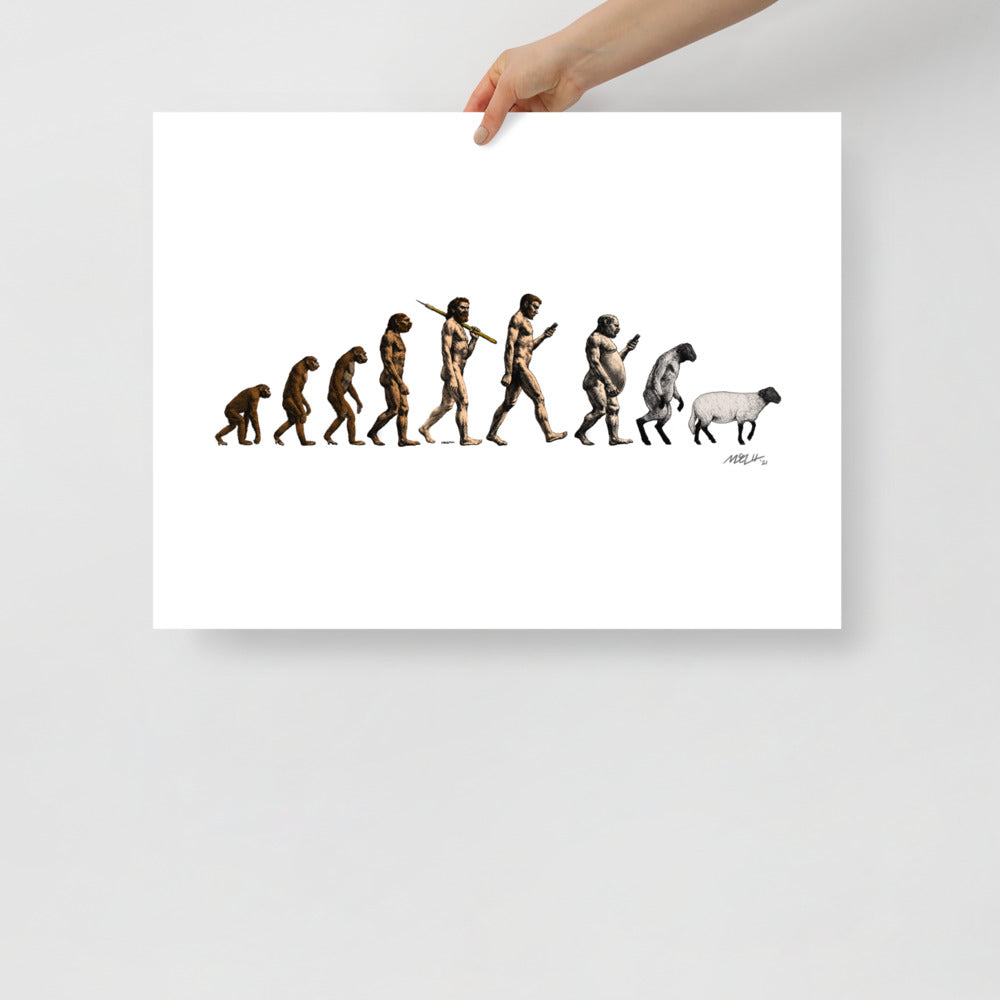 March of Devolution Sheeple Print