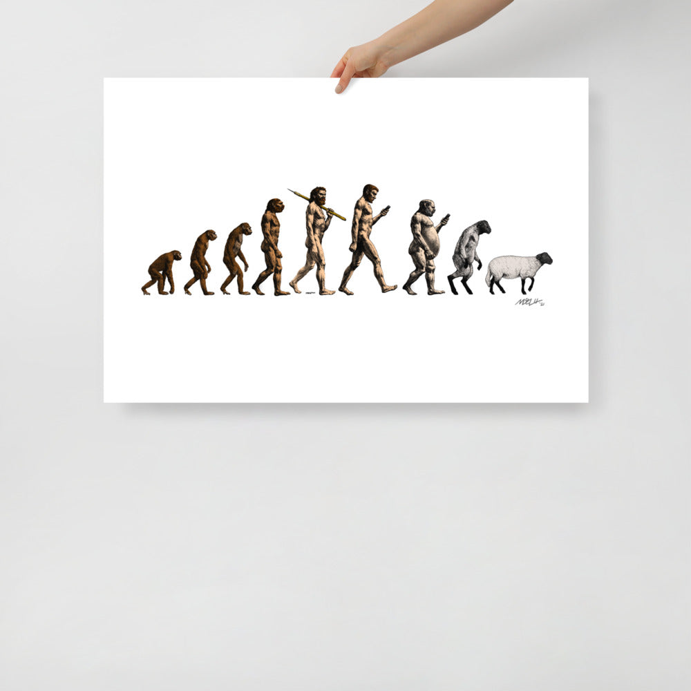 March of Devolution Sheeple Print