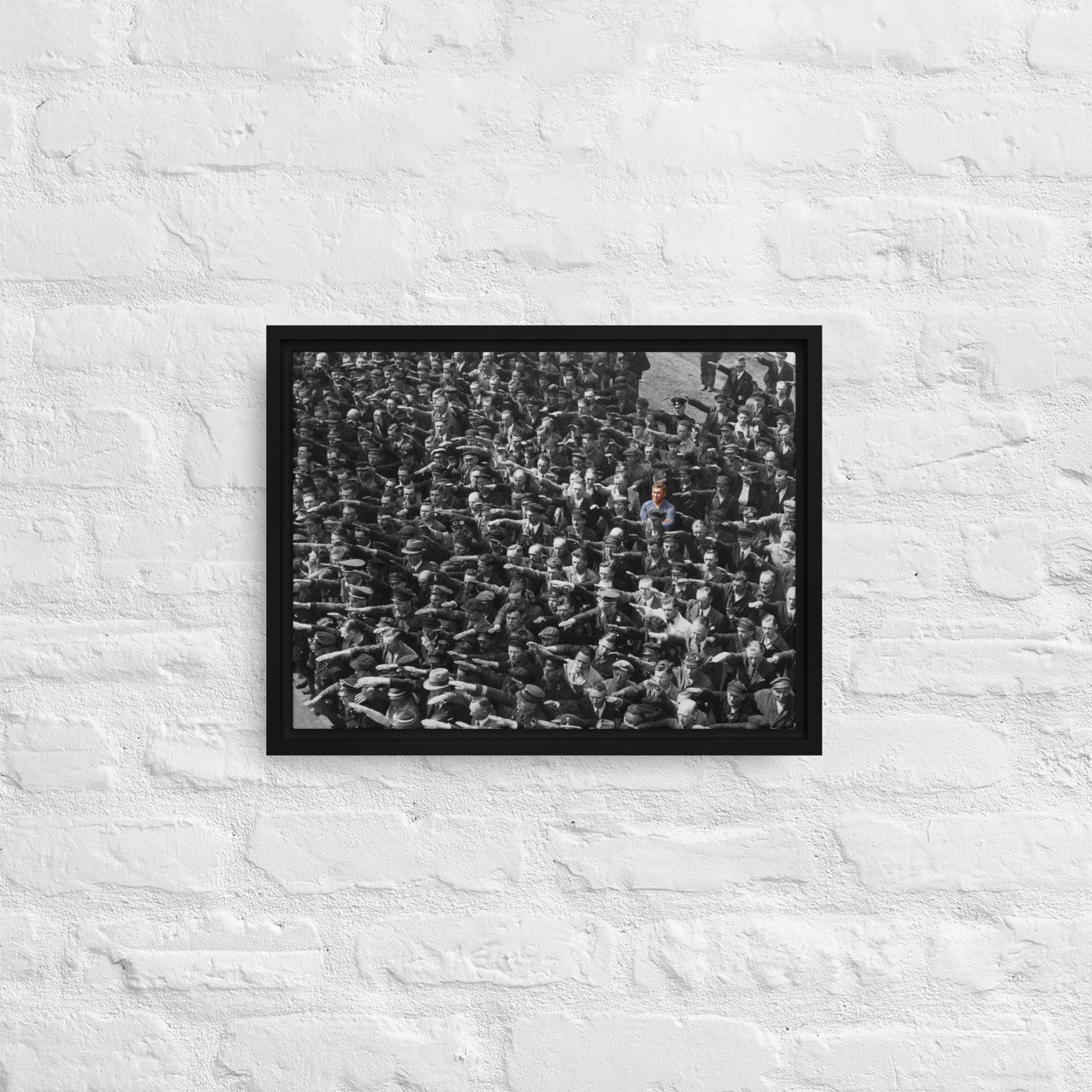August Landmesser Courage Framed Canvas