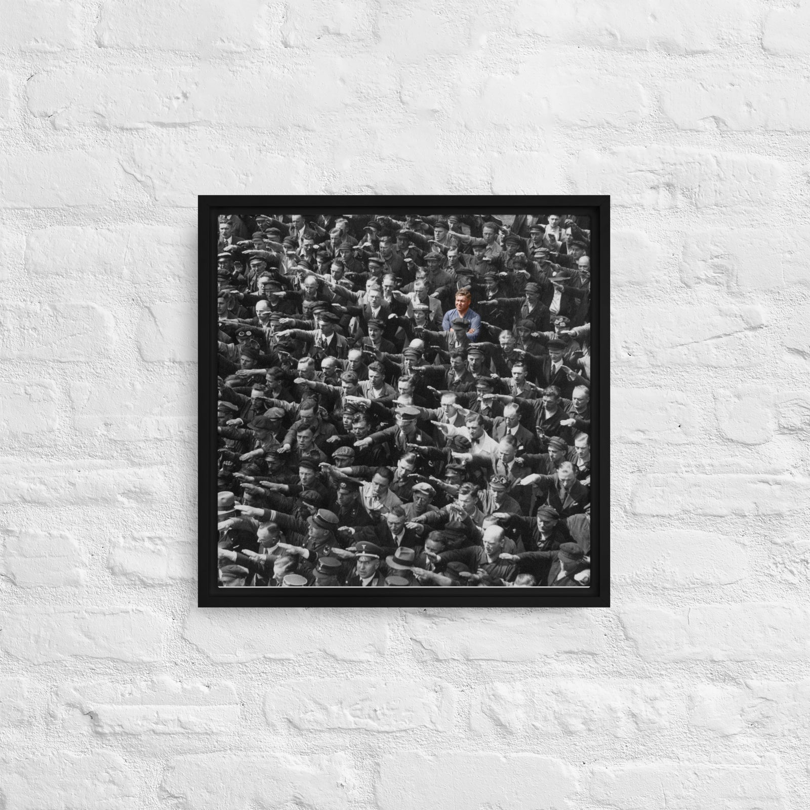 August Landmesser Courage Framed Canvas