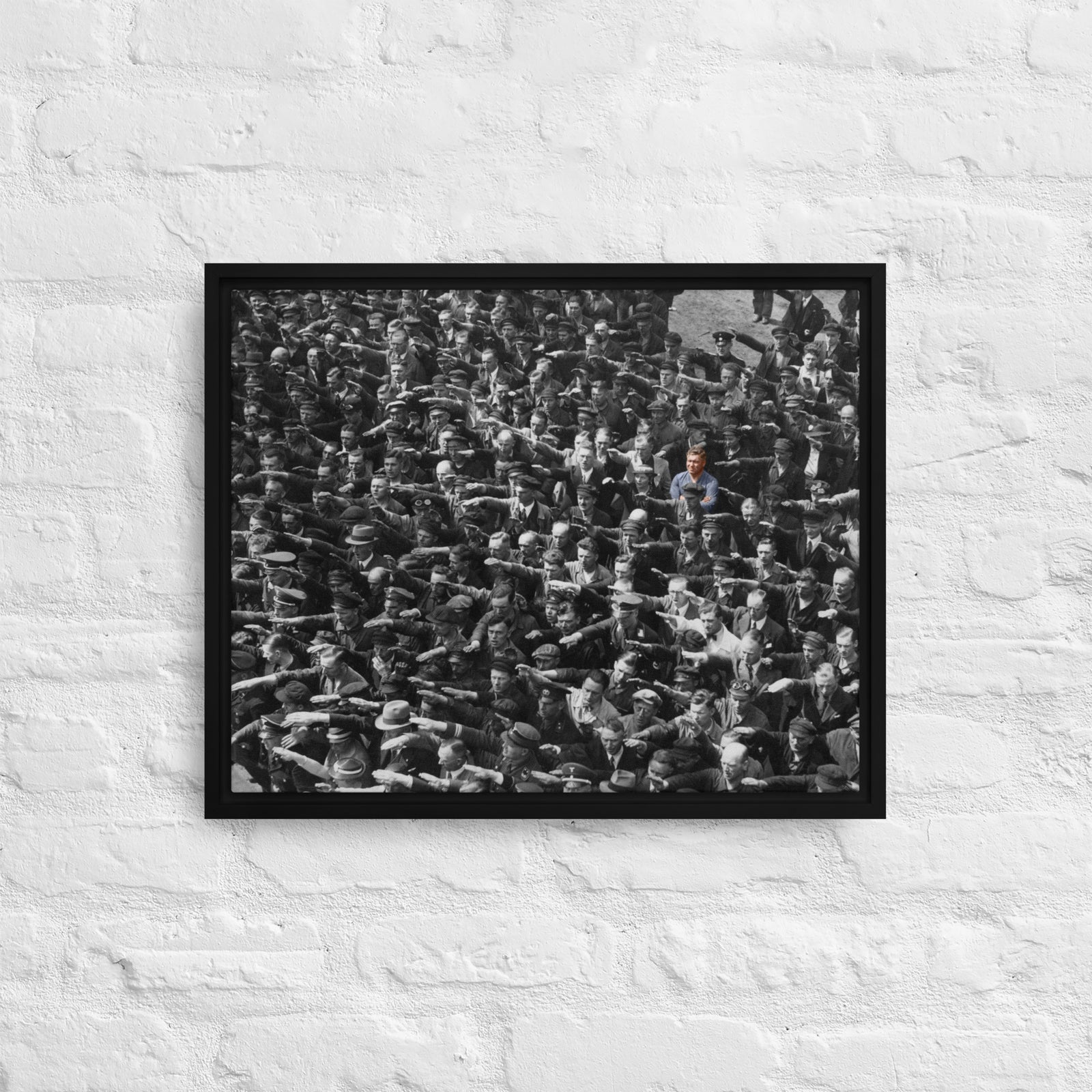 August Landmesser Courage Framed Canvas