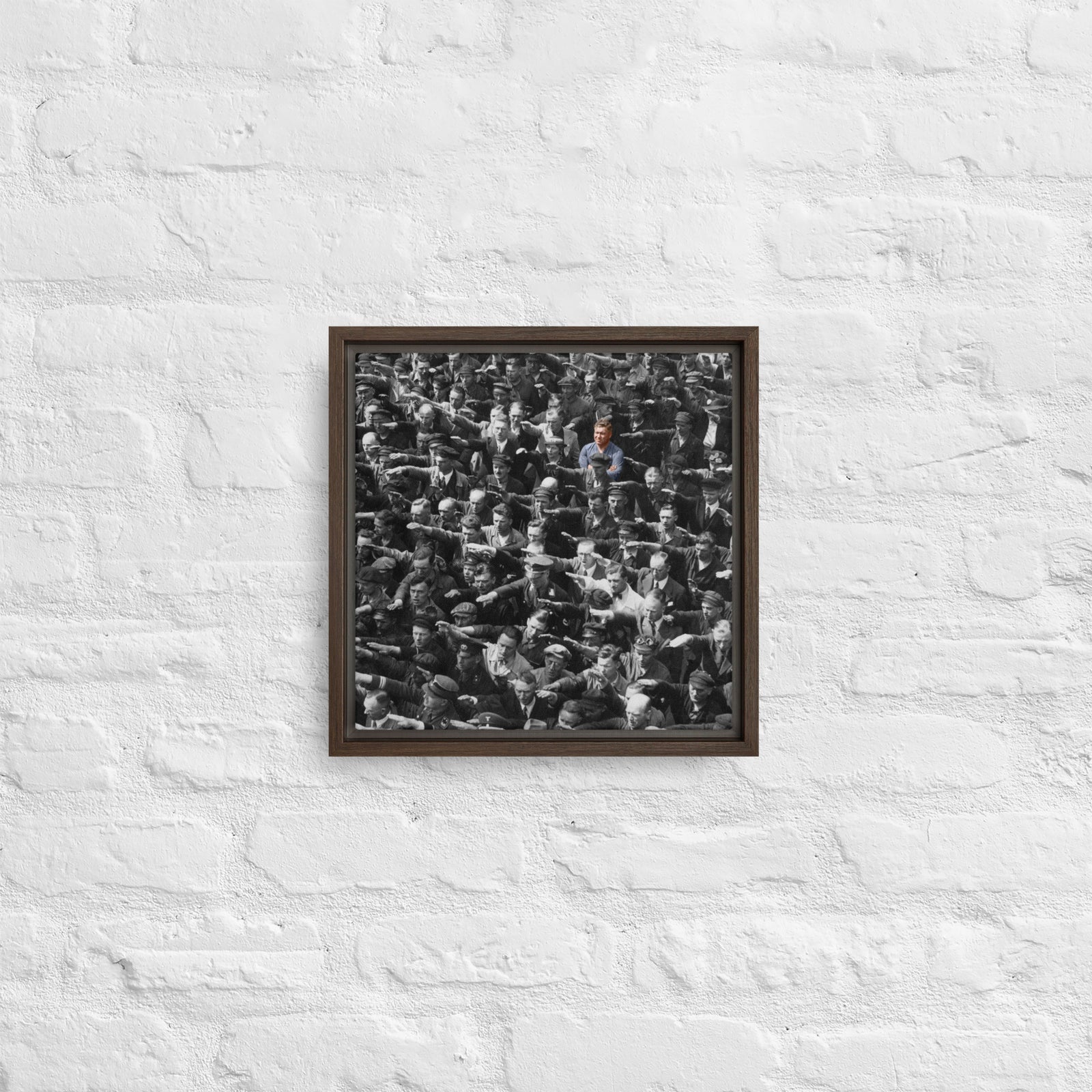 August Landmesser Courage Framed Canvas