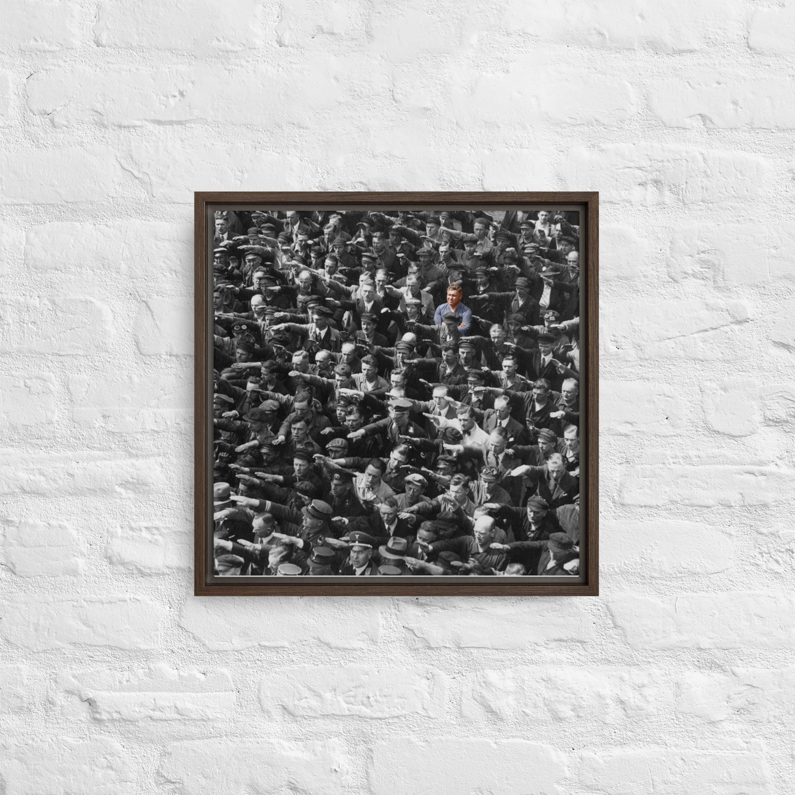 August Landmesser Courage Framed Canvas