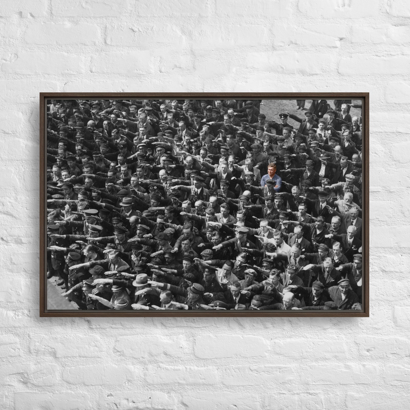 August Landmesser Courage Framed Canvas