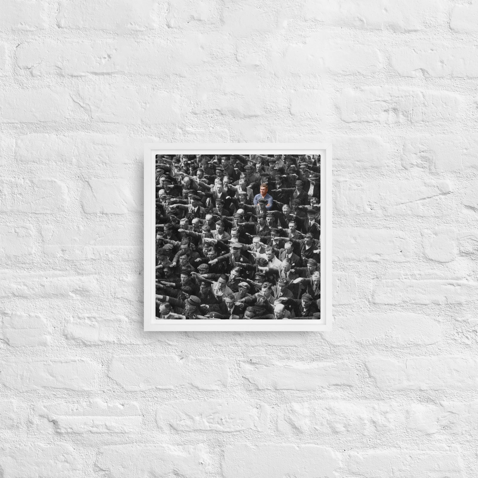 August Landmesser Courage Framed Canvas