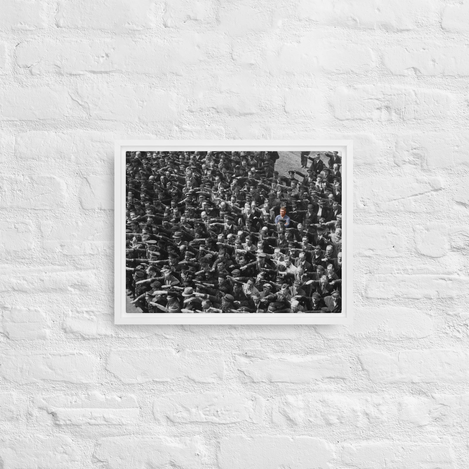 August Landmesser Courage Framed Canvas