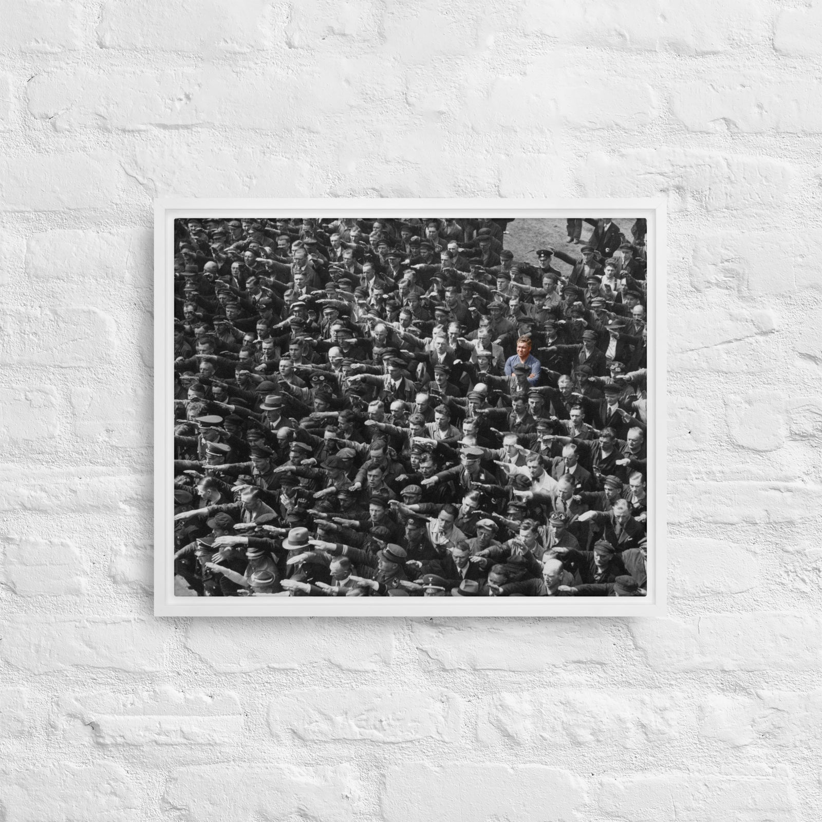 August Landmesser Courage Framed Canvas