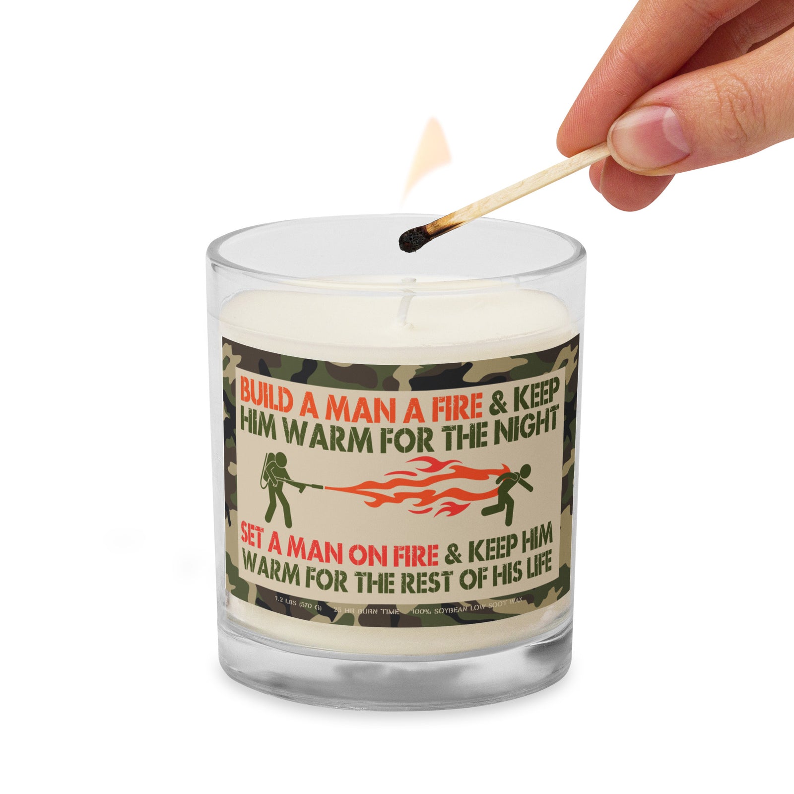 Build A Man A Fire Glass Jar Candle