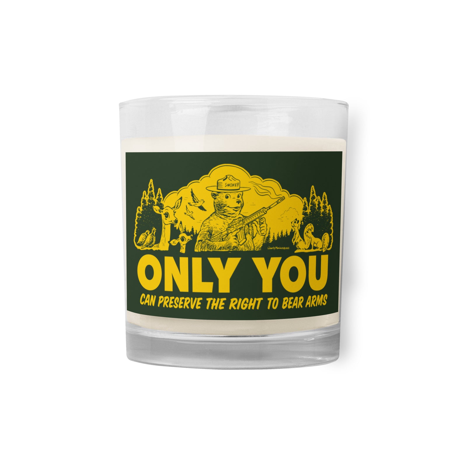 Only You Can Preserve the Right To Bear Arms Retro Smokey Glass jar candle