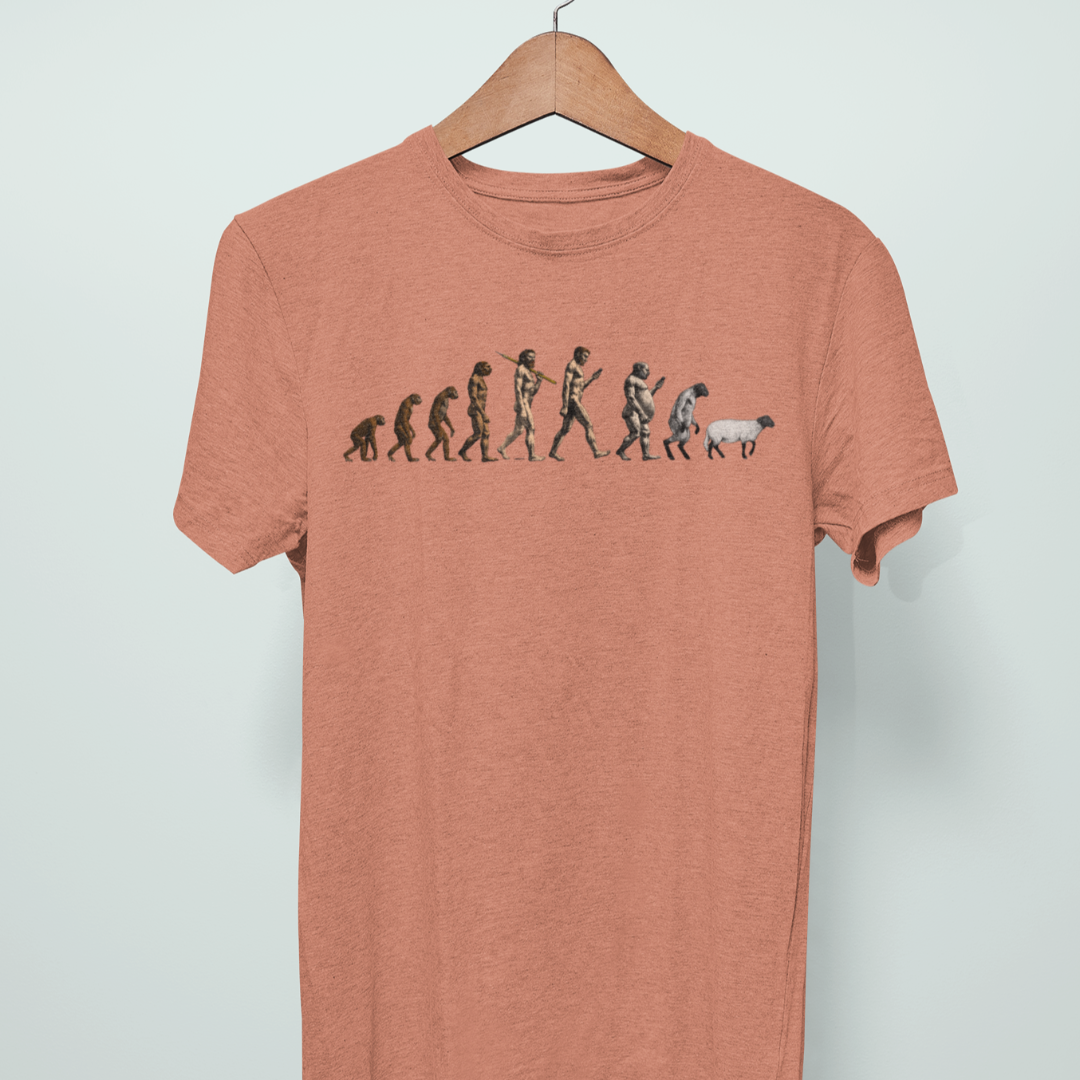 March of Devolution Sheeple Tri-Blend Track Shirt