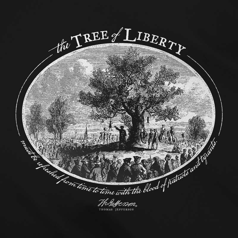 Thomas Jefferson Tree of Liberty Quote Short Sleeve T-Shirt