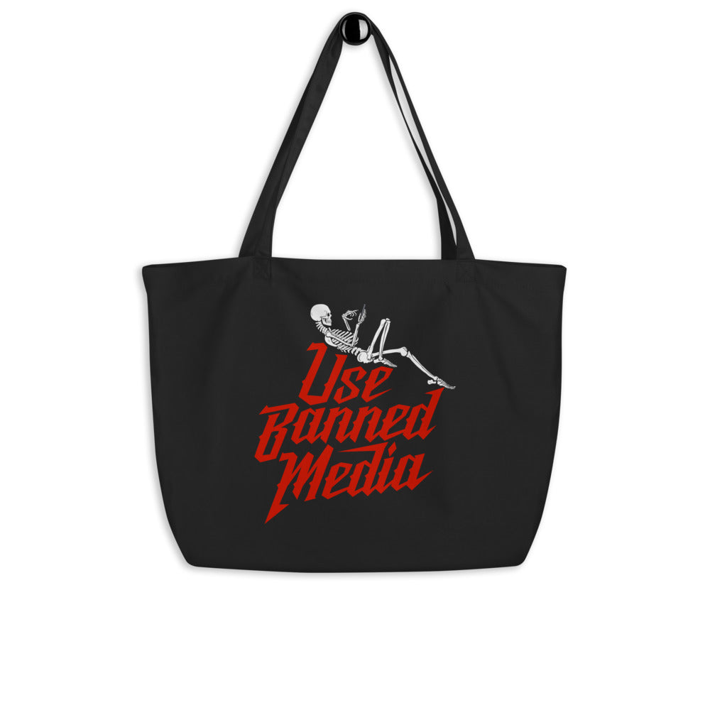 Use Banned Media Large organic tote bag