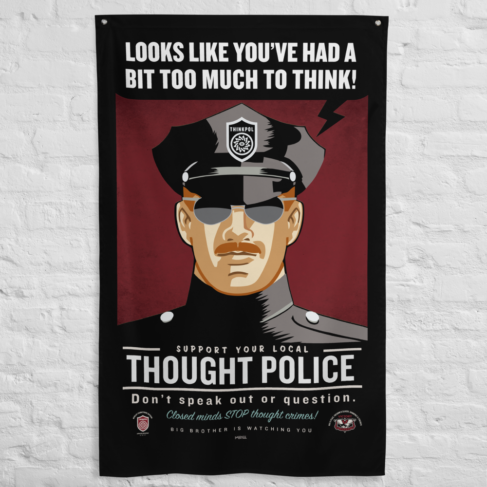 Thought Police Wall Flag