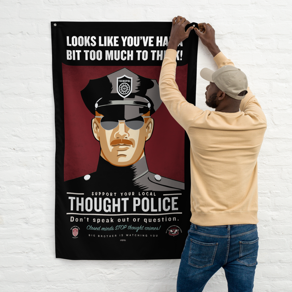 Thought Police Wall Flag