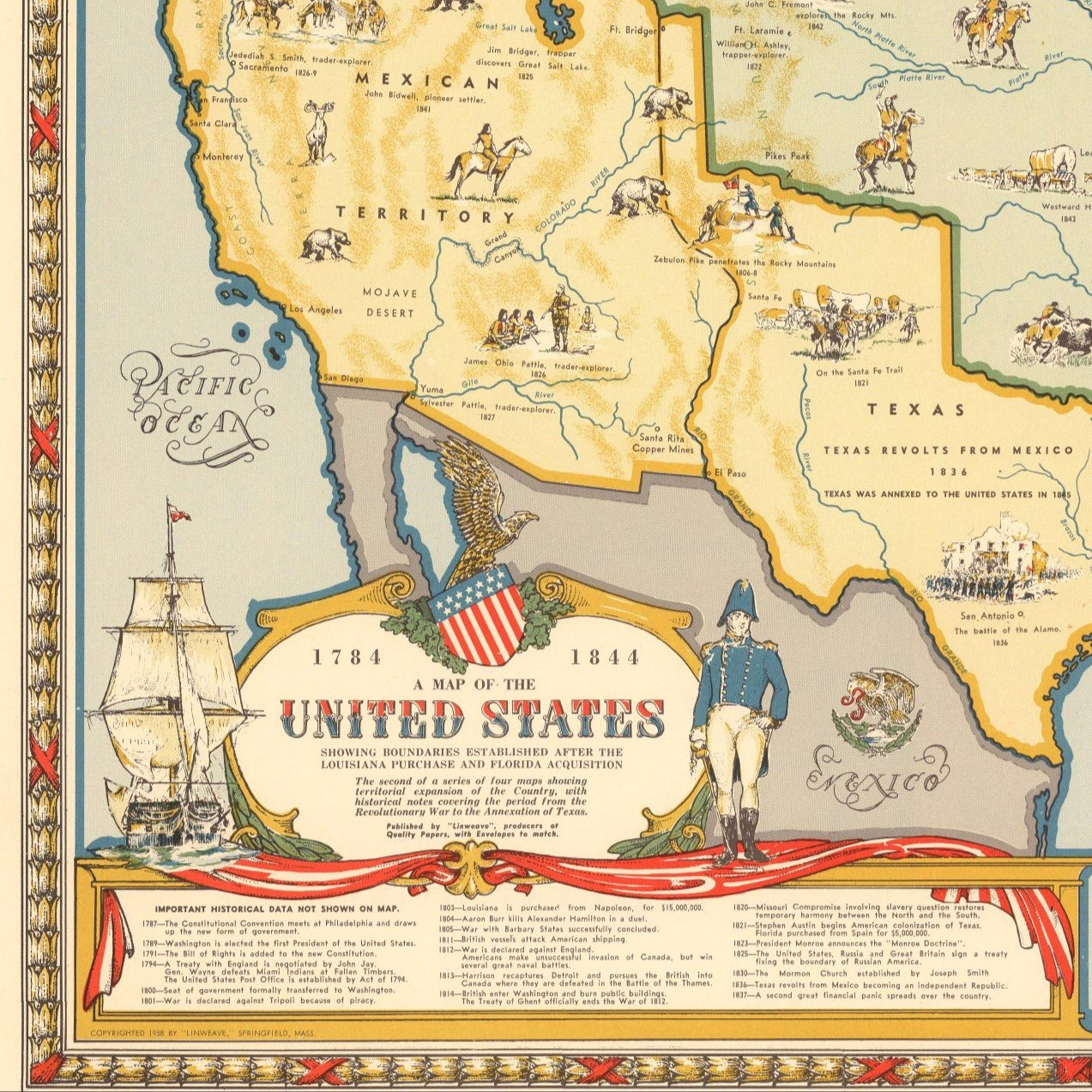 Historical Map of the United States After the Louisiana Purchase