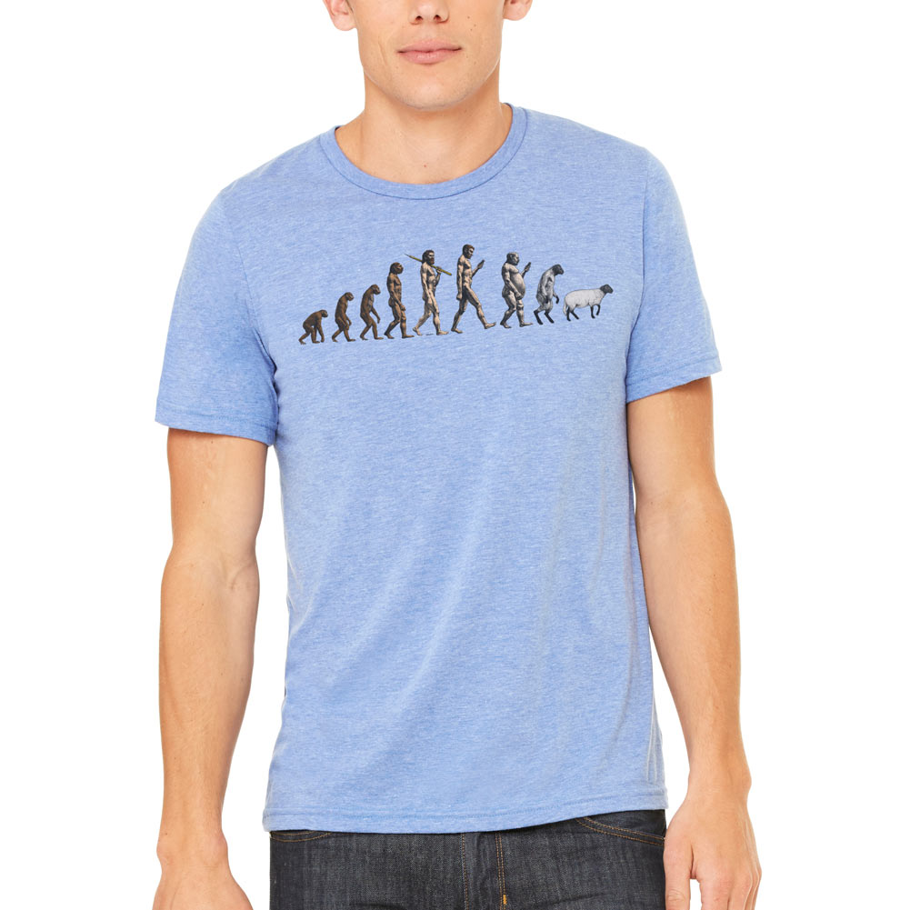 March of Devolution Sheeple Tri-Blend Track Shirt